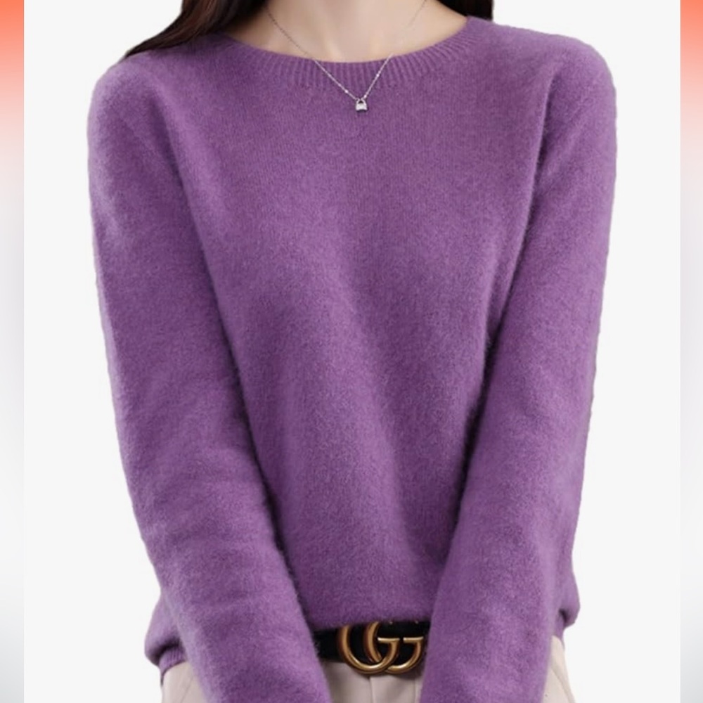 Elegant Lavender Crew Neck Sweater